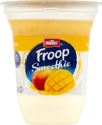 Müller Froop Analiza etykiet Smoothie 150 produktów owocową z g spożywczych kosmetycznych Jogurt i Etykiety - - Czytamy pianką Mango